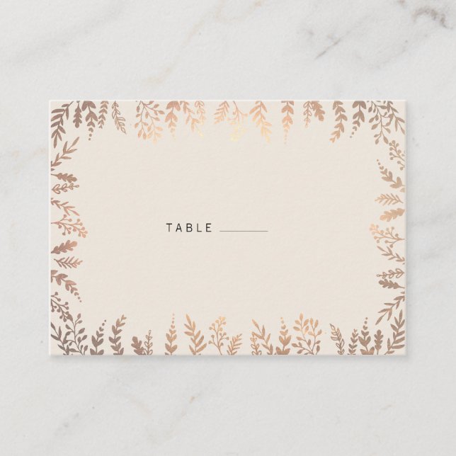 Elégante carte d'escorte Faux Gold Foliage (Devant)