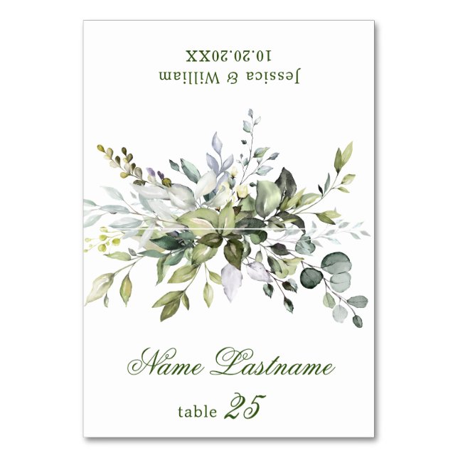 Elégante carte d'escorte Mariage Dusty Blue Eucaly (Par défaut)