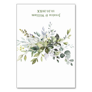 Elégante carte d'escorte Mariage Eucalyptus Waterc
