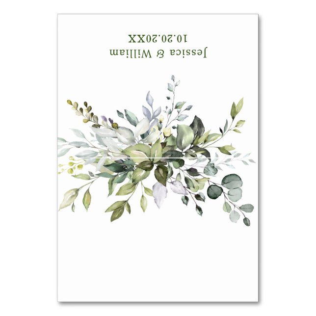 Elégante carte d'escorte Mariage Eucalyptus Waterc (Par défaut)