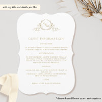 Elégante Carte d'information du client Champagne M