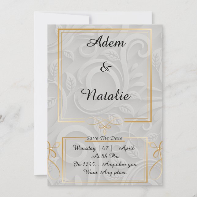 élégante carte d'invitation   (Devant)