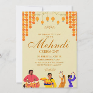 Elégante carte d'invitation à la cérémonie de Mehn