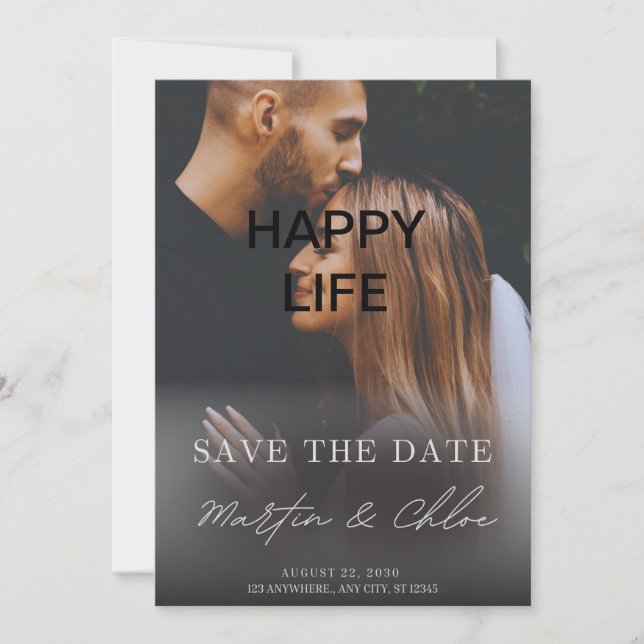 Elégante carte d'invitation de mariage (Devant)