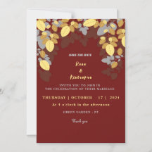 Elégante carte d'invitation de mariage