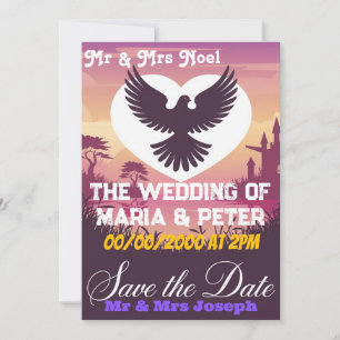 Élégante carte d'invitation de mariage avec une fo