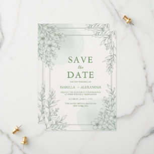 Élégante carte d'invitation florale de verdure de 