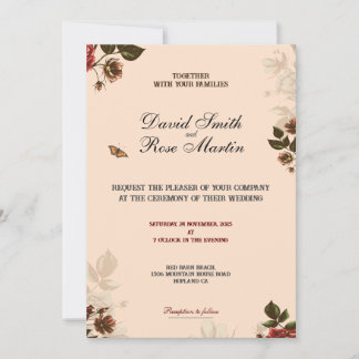 Elégante carte d'invitation mariage pour votre spé