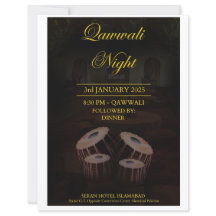 Élégante carte d'invitation nocturne de Qawwali