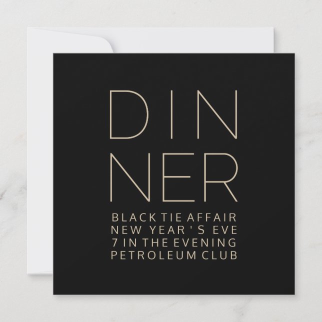 Élégante carte d'invitation pour dîner (Devant)