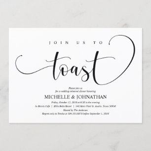 Élégante carte d'invitation pour le dîner de répét