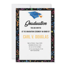 Élégante carte d'invitation pour un diplôme d'étud