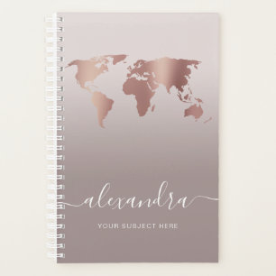 Élégante carte du monde moderne minimaliste rose