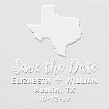 Élégante carte du Texas pour mariage Save the Date