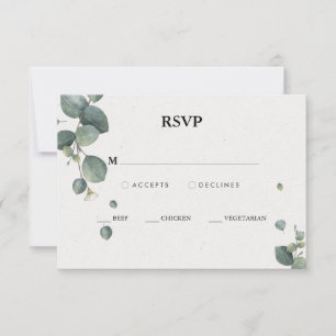 Elégante Carte Eucalyptus RSVP Avec Options De Rep