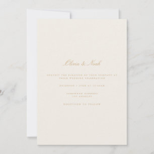 Elégante carte Faire-part de mariage en ivoire or 