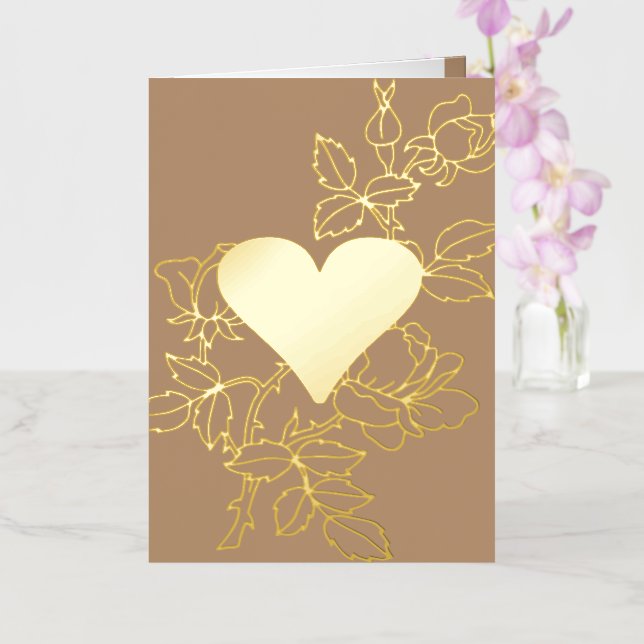 Elégante carte florale personnalisée au coeur (Orchidée)
