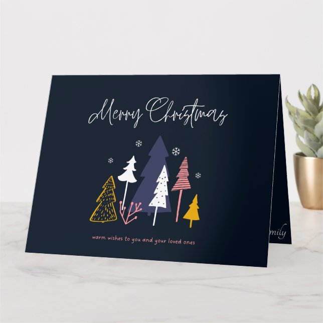Elégante carte Joyeux Noël avec message (Petite plante)