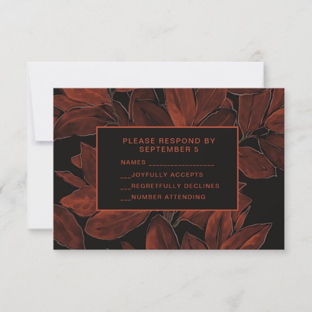 Elégante carte Mariage Automne Automne RSVP Automn (Devant)