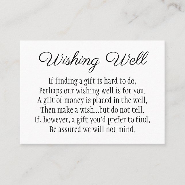 Elégante carte Mariage de Wishing en noir et blanc (Devant)