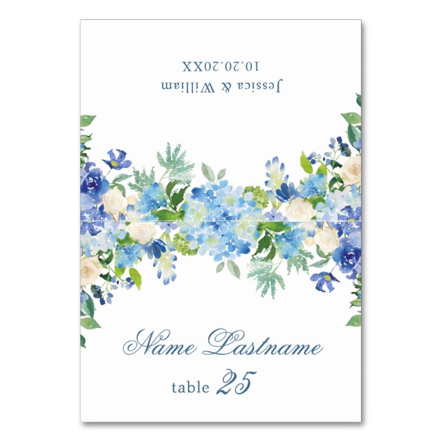 Elégante carte Mariage Hydrangea Blue (Par défaut)