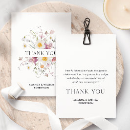 Elégante carte Mariage Merci avec design floral