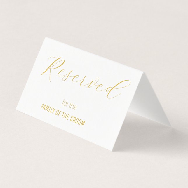 Elégante carte Mariage Réservée en or blanc (Back)