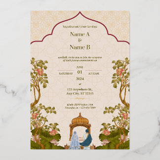 Élégante carte Mariage romantique colorée