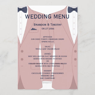Elégante Carte Mariage Rose Et Blue Gay