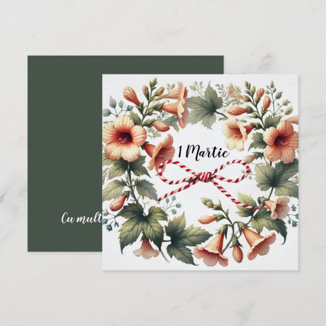 Elégante carte martie 1 avec message arrière perso (Devant / Derrière)