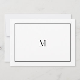 Élégante carte Monogramme noir et blanc