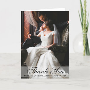 Elégante carte pliante photo Merci de mariage