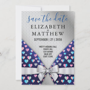 Élégante carte postale Bow and Heart Speckles