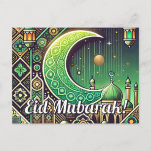Elégante carte postale de l'Aïd al-Fitr Aïd el-Mou