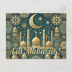 Elégante carte postale de l'Aïd al-Fitr Aïd el-Mou