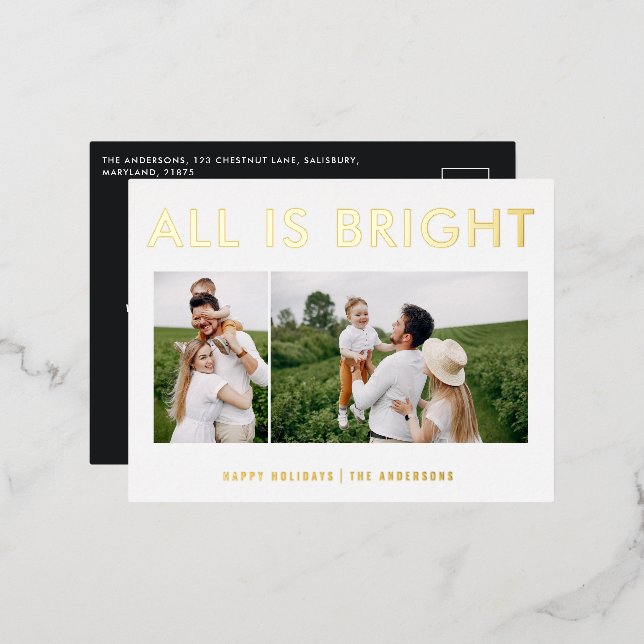 élégante carte postale de vacances en aluminium mo (Recto/Verso)