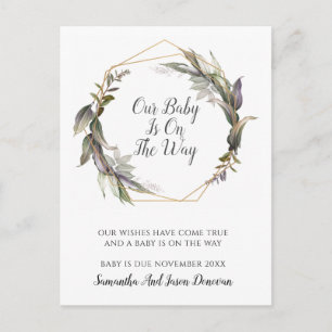 Elégante carte postale Faire-part de grossesse ver