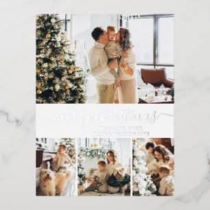 Elégante Carte postale Silver Foil Photo Grey