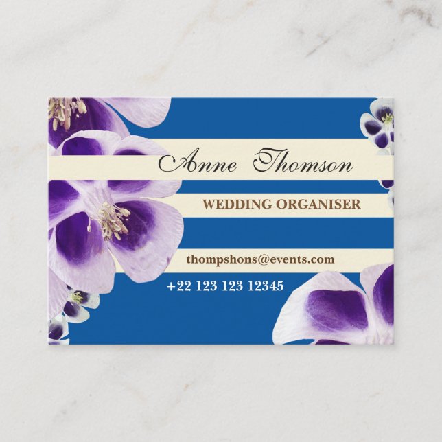 Elégante carte professionnelle Floral (Devant)