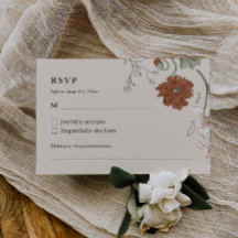 Elégante carte RSVP Boho Floral