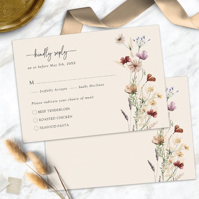 Elégante carte RSVP Boho Floral (Elegant Floral Boho RSVP Card by Painted Paperie
)
