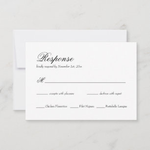 Élégante carte RSVP de mariage classique simple