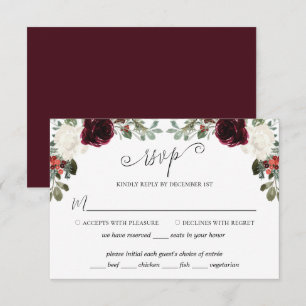 Elégante carte RSVP de mariage de Noël