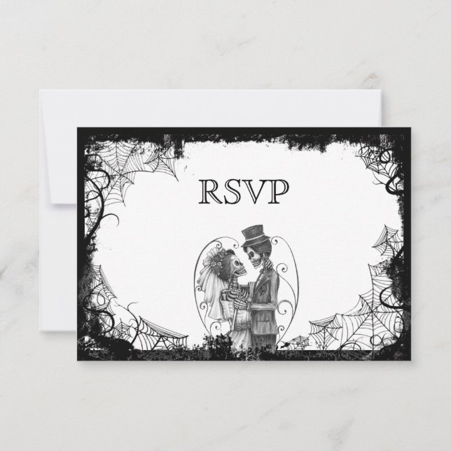 Elégante carte RSVP de mariage d'Halloween (Dos)
