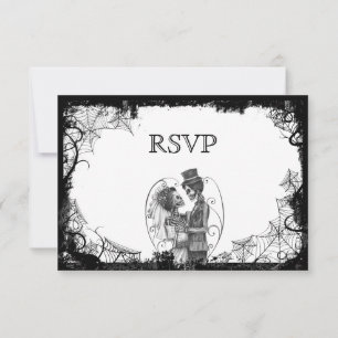 Elégante carte RSVP de mariage d'Halloween