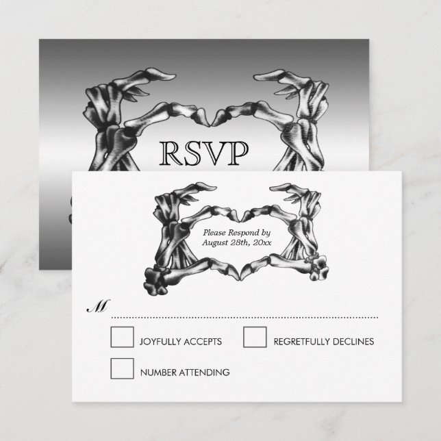 Elégante carte RSVP de mariage d'Halloween (Devant / Derrière)