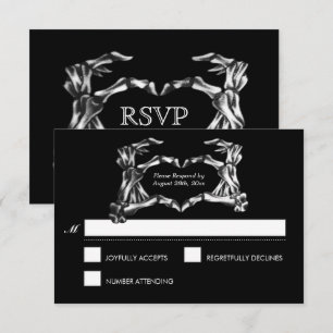 Elégante carte RSVP de mariage d'Halloween