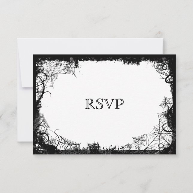 Elégante carte RSVP de mariage d'Halloween (Dos)