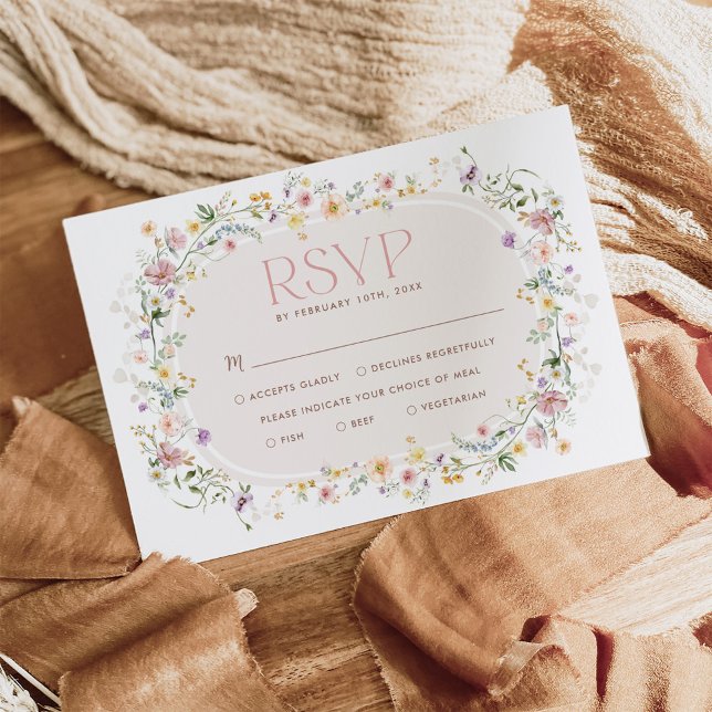 Elégante carte RSVP de mariage du Fleur sauvage de (Créateur téléchargé)