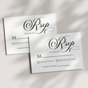 Élégante carte RSVP de mariage minimaliste classiq